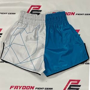 กางเกงมวยไทยแฟร์เท็กซ์แบบใหม่ พิมพ์ลายแบบซับลิเมชั่น รับสกรีนโลโก้ ชุดศิลปะการต่อสู้ ผ้าซาตินใส่สบายสำหรับฝึกซ้อม MMA - Product Image 2