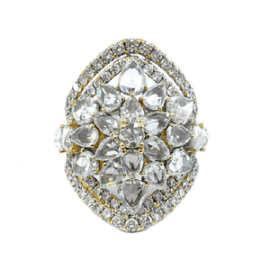 Meilleure fabrication de haute qualité 18K or jaune massif véritable diamant bague de cocktail poire brillante pour dames pour mariage et fête - Product Image 1