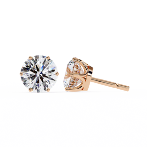 Magnifiques boucles d'oreilles en diamants de laboratoire, or rose, jaune et blanc 14 carats, certifiées IGI, bijoux de fiançailles élégants et tendance, vente en gros pour mariages - Product Image 1