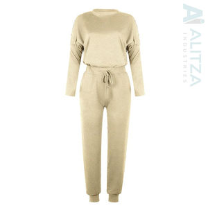 Conjunto Deportivo de Pantalones y Sudadera de Poliéster/Algodón Ligero con Logotipo Personalizado, Diseño de Diamantes, para Mujer - Product Image 3