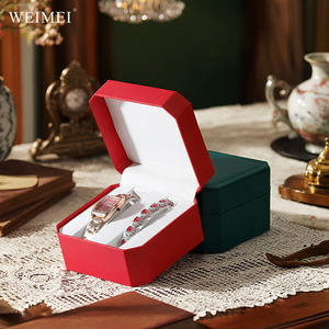 Reloj Mecánico WEIMEI de Alta Gama, Estilo Europeo, Octagonal, de Doble Posición, con Correa de Cuero PU, Caja de Almacenamiento para Regalo - Product Image 5