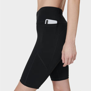 Pantalones cortos de compresión de gimnasio sin costuras de cintura alta para mujer, pantalones cortos de motorista elásticos activos personalizados, mallas de Yoga con bolsillo lateral - Product Image 2