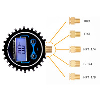 WZAUTO Haute Qualité M11 M13 NPT 1/8 1/4 G1/4 1/8manomètre-jauge de pression Jauge d'air LED numérique pneu 250PSI Manomètre