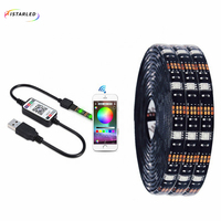 Retroiluminación de TV RGB de fábrica 5V 5050 30leds USB RGB TV Luz de fondo Tira de luz LED RGB con control remoto RF 14key/24key