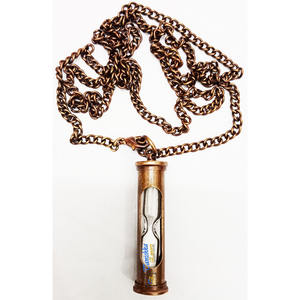 Collar de llavero con colgante de temporizador de arena de latón náutico con llavero de temporizador de arena de diseño clásico - Product Image 5