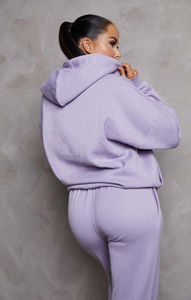 Haute demande 2 pièces femmes surdimensionné poche avant pull à capuche et survêtement à revers ensemble femmes 2 pièces survêtement sweat ensemble - Product Image 5