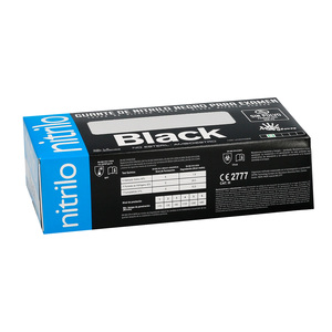 Disposable Nitrile Gloves, Black, Size S, 5.5 gms. Thick. Box of 100 gloves. - Product Image 4