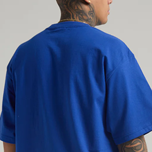 Camisetas de gran tamaño de algodón 100% liso con hombros caídos para hombre, camiseta cuadrada de gran tamaño de peso pesado en blanco, camiseta de manga corta con timbre - Product Image 3