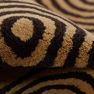 Tapis moderne fait à la main en laine coupée/boucle brun noir durable tufté à la main résistant aux taches antidérapant tapis à poils moyens ensembles - Product Image 2