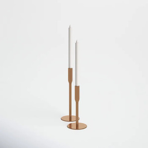 Portavelas cónico de Metal con acabado de cobre de lujo para el hogar, sala de estar, mesa, velas decorativas de Navidad - Product Image 4