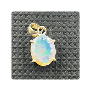 Colgante elegante de plata de ley 92,5 con piedra de corte de ópalo etíope, Perla de diamante, auricular elegante para regalos de fiestas de boda - Product Image 4