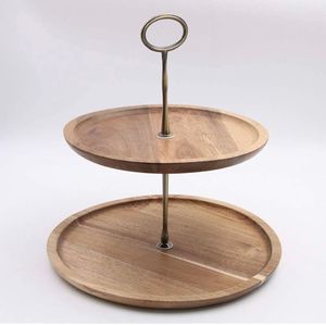 Handmade Premium Round Wooden <b>Cake</b> <b>Stand</b> with Pedestal Deluxe Wood <b>Cake</b> Tools Set - Product Image 2