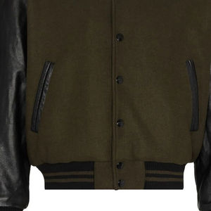 Veste universitaire à manches en cuir noir de style moderne pour hommes Letterman College Baseball Veste universitaire pour hommes Bomber Veste d'hiver - Product Image 4