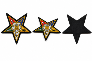 Customized Embroidered Eco-Friendly Masonic Star <b>Pin</b> Badge 3" Tall for Apparel Accessories - Product Image 2