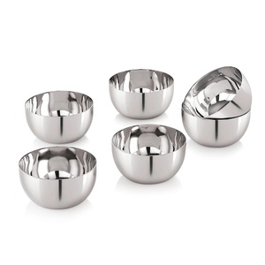 Tazón de Presentación de Alimentos de Acero Inoxidable Pulido Hecho a Mano de Lujo de la India para Bodas, Hogar y Restaurantes - Disponible al por Mayor - Product Image 1