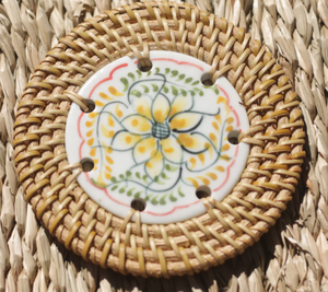 Posavasos de ratán artesanales vietnamitas, Decoración de mesa ecológica, juego de 6 - Product Image 5