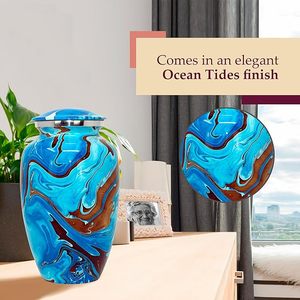 Handmade <b>Large</b> Adult Mosaic Aluminium Glass Cremation <b>Urn</b> Unique Funerals Supply With Individual Tiles Applied Burial - Product Image 3