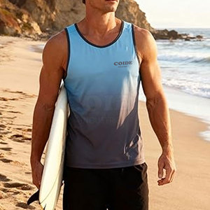 Débardeur pour homme respirant, nouveau design, polyester, impression de logo personnalisée, faible MOQ, pour vente en ligne, dernière arrivée - Product Image 2