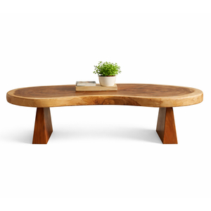 Table basse moderne en bois de Suar massif naturel de qualité supérieure, avec des tranches de bois à grain unique, pour salon, hôtel, appartement, meubles - Product Image 3
