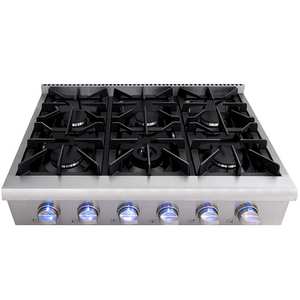 Wholesale 6 burner Stainless Steel <strong>Gas</strong> RangeTop with <strong>Knob</strong> Light - Product Image 4