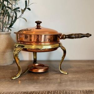 Plato de frotamiento de cobre de primera calidad con acabado martillado a mano, ideal para Buffet, catering, bodas y banquetes - Product Image 5