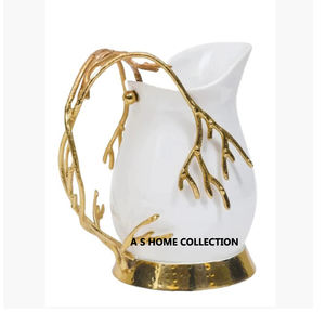 Jarra de agua decorativa con acabado antiguo de metal de diseño vintage de calidad de exportación a la venta - Product Image 5