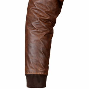 Blouson aviateur en cuir en gros, veste de haute qualité authentique pour hommes, blouson aviateur noir de qualité supérieure, fabricant OEM/ODM - Product Image 5