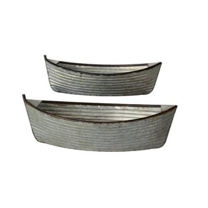 Venta al por mayor de macetas de metal con forma de barco, mini macetas de Interior para exteriores, macetas negras y grises, macetas de metal decorativas - Product Image 1