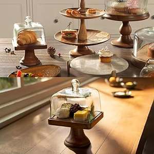 Maravilloso diseño de exhibición de madera elegante soporte de pastel OEM ODM personalizado al por mayor soporte de pastel de madera respetuoso con el medio ambiente plato de pastelería - Product Image 6