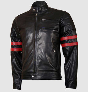 Última Venta caliente de calidad superior de diseño personalizado chaqueta de cuero real Streetwear cuello cuadrado de cuero al aire libre chaqueta de los hombres - Product Image 5