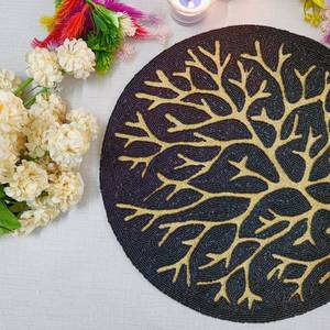 ที่ชาร์จทรงกลมทำด้วยมือสำหรับการรับประทานอาหารสุดหรูและของตกแต่งวันหยุดลูกปัดทำมือไม่เหมือนใครที่รองจานบนเฟอร์นิเจอร์บ้าน - Product Image 5