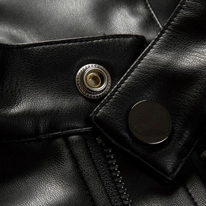 Meilleur design Veste en cuir pour hommes Vêtements décontractés en peau de mouton de haute qualité avec fermeture à glissière avant mince pour l'hiver Prix - Product Image 3