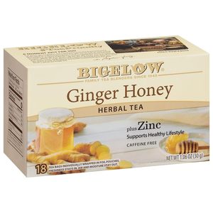 Bigelow <b>Tea</b> Ginger Honey plus Zinc, 18 Count (Pack of 6), 108 Total <b>Tea</b> Bags - Product Image 1