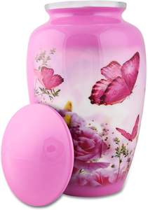 ผู้ใหญ่สีชมพูผีเสื้อCremation Urnเถ้ามนุษย์ผู้ใหญ่Urnอนุสรณ์ฝังศพCremation Urns 200 ลูกบาศก์นิ้ว (ผู้ใหญ่ขนาดใหญ่) - Product Image 2