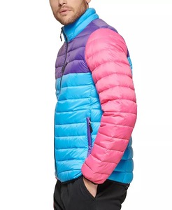 Men's Lightweight Waterproof Reversible Bomber <b>Jacket</b> Custom Logo Plus Size with Stand Collar <b>Packable</b> Hooded Polyester/Cotton - Product Image 5