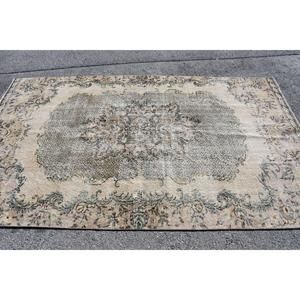 Vintage Rug, 5.3x8.9 ft Turkish Rug, <b>Brown</b> Southwestern <b>Wool</b> Rug - Product Image 3