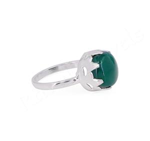 2025, superventas, nuevo Anillo de piedras preciosas, Plata de Ley 925, redondo, 10mm, joyería de plata de ónix verde, anillo de dedo, último diseño para mujer - Product Image 3