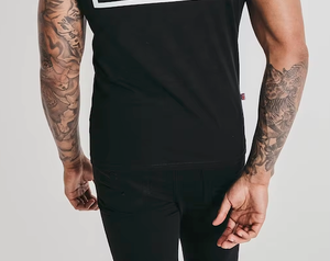 T-shirt décontracté à manches courtes et col rond pour hommes en pur coton Street Wear avec motif imprimé Top Tops - Product Image 4