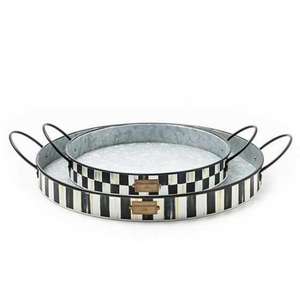 Nouvelle arrivée premium design ensemble de 3 plateaux de service galvanisés avec bord orné travail forme et taille personnalisées pour obtenir à bon prix - Product Image 2