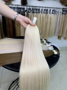 Venta al por mayor de alta calidad cutícula alineada 100% virgen vietnamita bebé extensiones de cabello mejor precio a granel de cabello humano - Product Image 2
