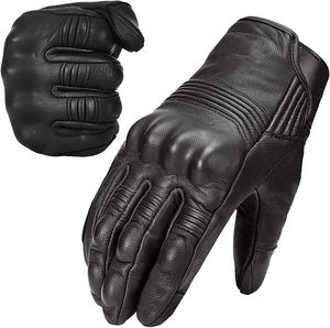 Guantes de Cuero para Hombre, de Piel de Oveja, para Conducir, Ciclismo, Pantalla Táctil, Guantes de Motocicleta en Venta - Product Image 1