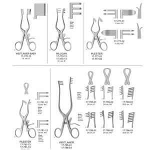 Retractores Quirúrgicos Manuales de Acero Inoxidable Weitlaner, 3x4 Puntas, Tamaños de 20 cm y 24 cm, Puntas Afiladas y Roma, Autoestables - Product Image 5
