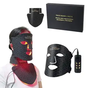 Facial Photon light Skin Rejuvenation Instrument Flexible Silicone Led Facial Mask with Neck
