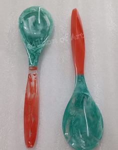 Juego de Servidores de Ensalada de Resina Azul de Lujo Moderno, Ecológico, Apto para Lavavajillas, Microondas y Horno, Nuevo Diseño, Utensilios de Cocina para el Hogar - Product Image 1