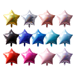 Ballons en aluminium en forme d'étoile de 18 pouces, certifiés CE, gonflables à l'hélium, pour mariage, anniversaire, décoration de fête - Vente chaude - Product Image 1