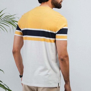 Precio de fábrica OEM de alta calidad Camisetas personalizadas Algodón Logotipo personalizado OEM/ODM Impresión Hombres Camisetas de gran tamaño Diseño a rayas - Product Image 4