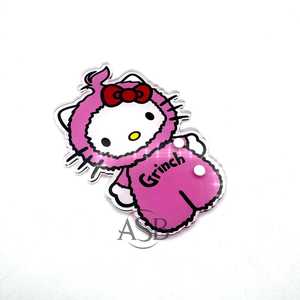 Vente en gros de carreaux de cils en acrylique Grinch Kitty, impression de logo personnalisé, en forme de Hello Kitty, service OEM personnalisable - Product Image 1