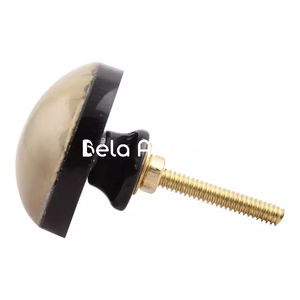 Poignées de tiroir rondes en coquille, bouton de meuble en marbre, poignée de tiroir en résine et laiton, poignée de garde-robe, poignée de commode gravée sur mesure - Product Image 6