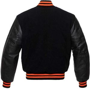 Vente en gros de vestes Letterman Varsity pas chères personnalisées avec manches en cuir blanc véritable CollegeBaseballjacket pour hommes expédition DDP - Product Image 4