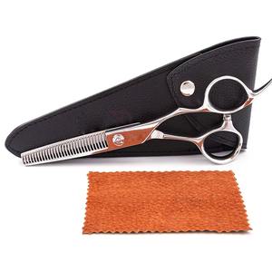 High Quality Stainless Steel Hair <b>Thinning</b> Scissors Sharp Durable <b>Mirror</b> Finish Fixed Finger Rest Right-Handed Barber Shears 32 - Product Image 2